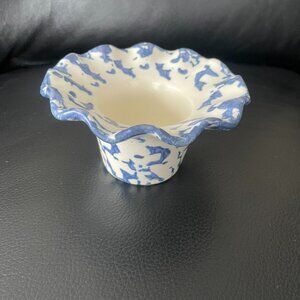 Vintage Spongeware Votive/ Candle Holder